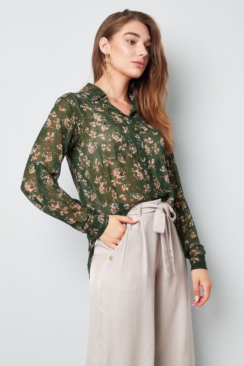 Blouse floral print green