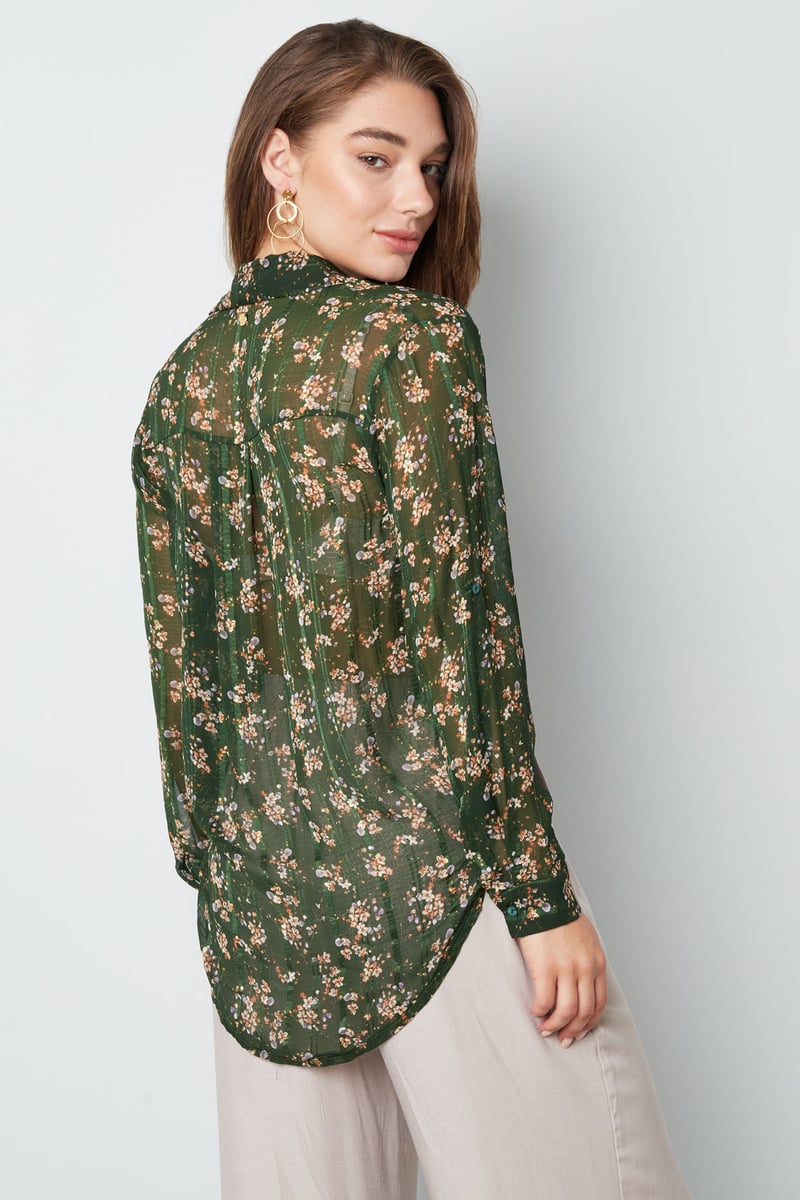 Blouse floral print green