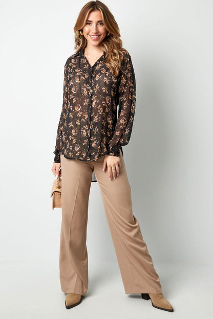 Blouse floral print green