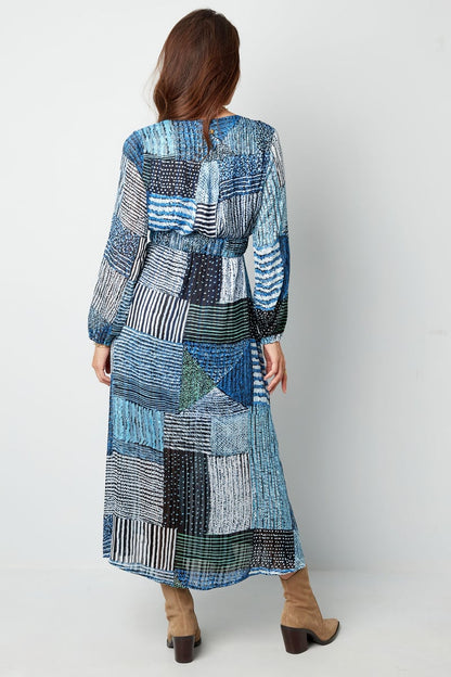 Maxi dress over the top print blue