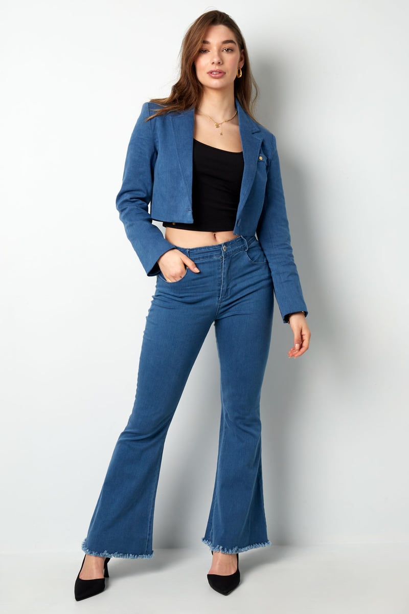 Denim cropped blazer