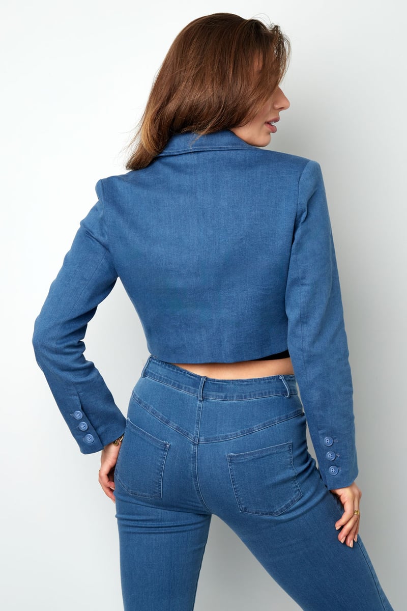 Denim cropped blazer