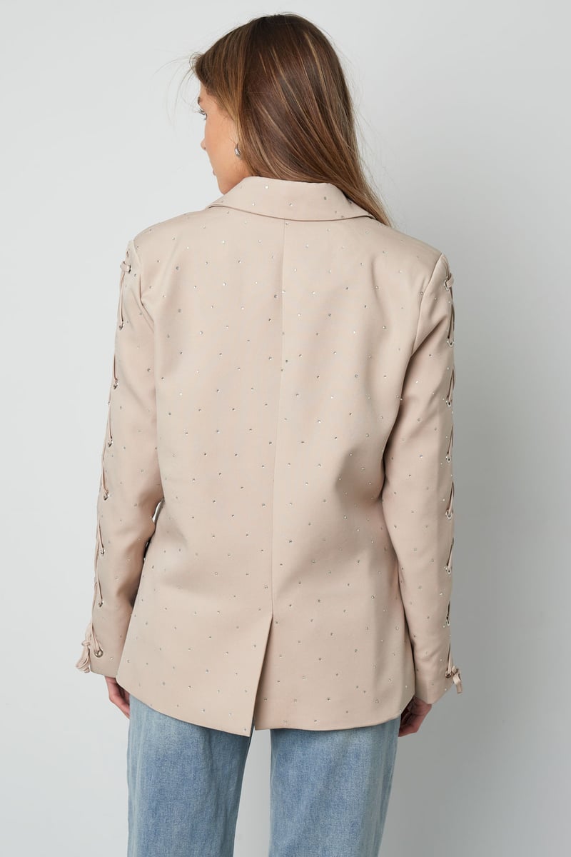 Blazer with stones and lace-up sleeves