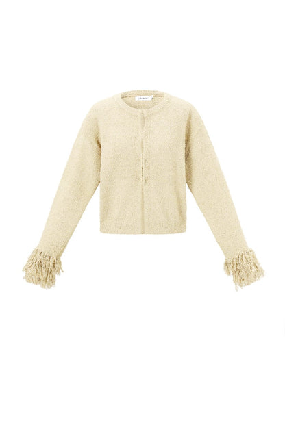 Cardigan with fringe sleeves