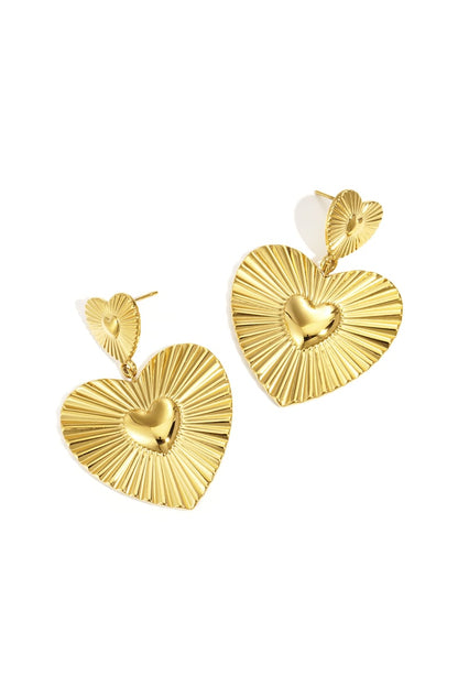 Stainless Steel Drop Earrings Heart Casual Daily Simple Series Women's jewelry