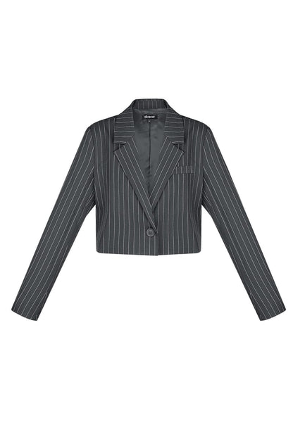 Pinstripe Cropped Blazer