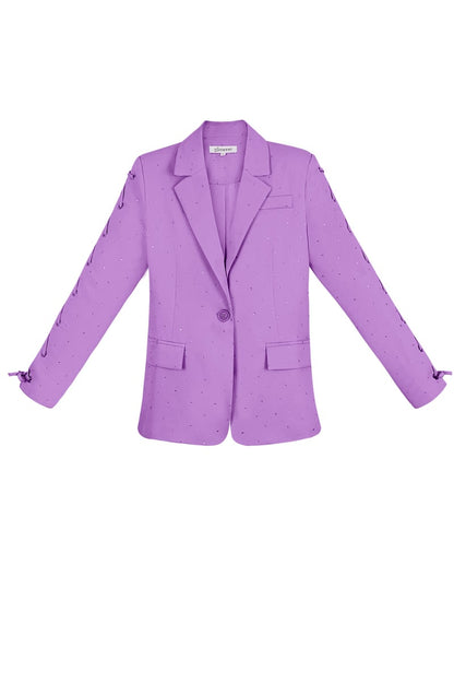 Blazer with stones and lace-up sleeves