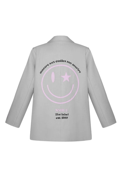 Blazer show your colorful smile - Gray