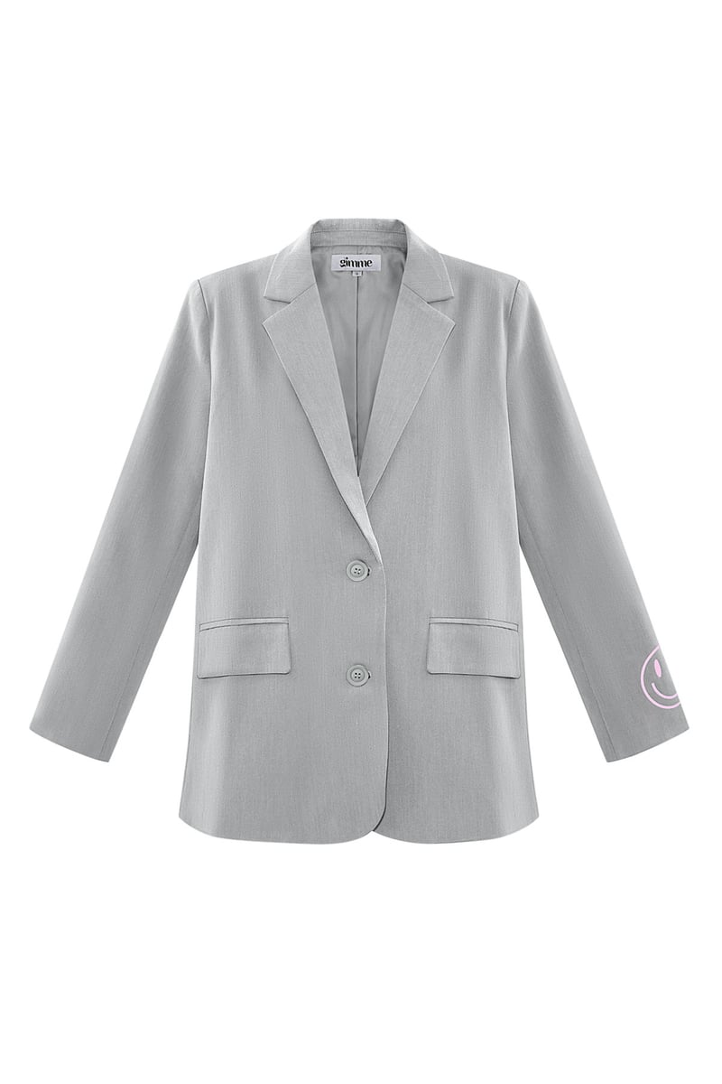 Blazer show your colorful smile - Gray