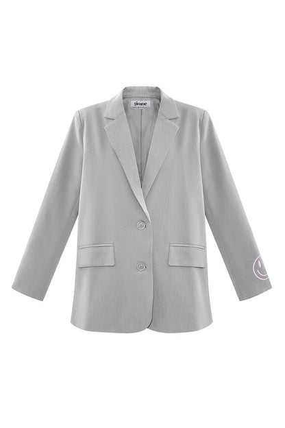 Blazer show your colorful smile - Gray