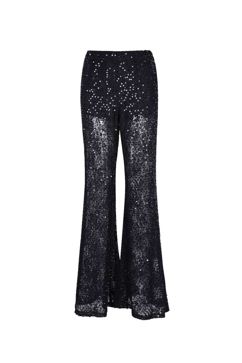 Lace pants with glitter
