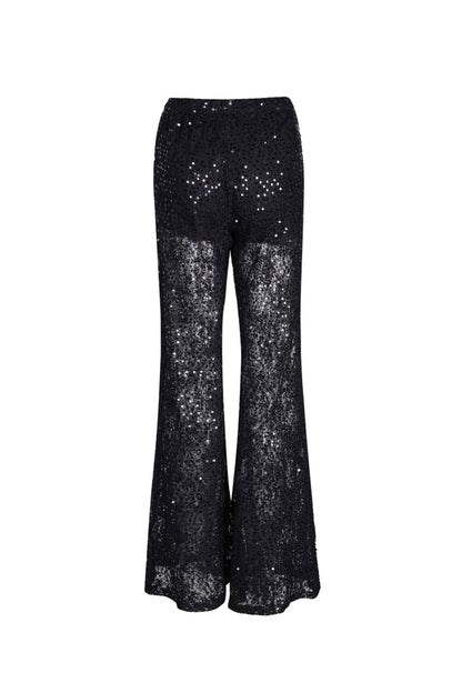 Lace pants with glitter