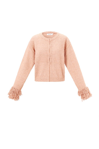 Cardigan with fringe sleeves