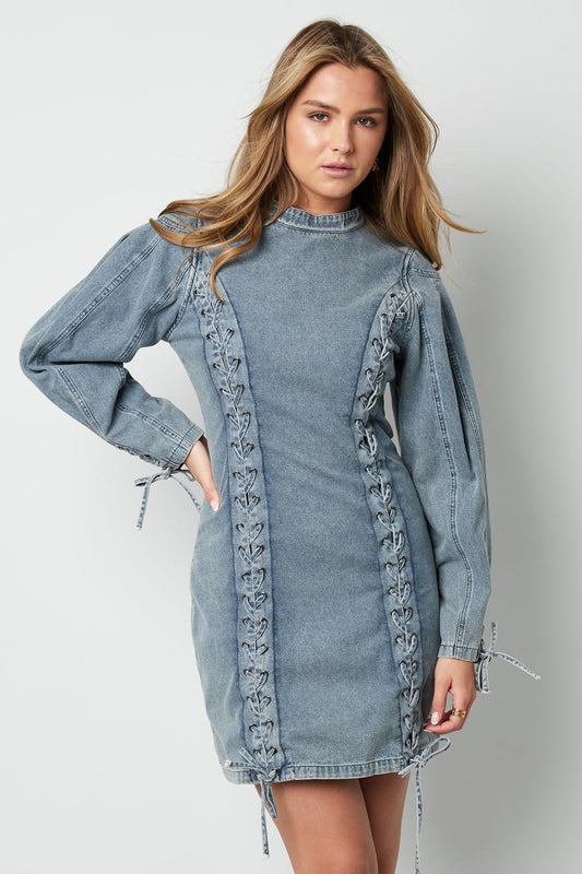 Denim laces dress